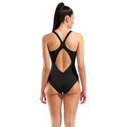 Arena Graphic Swimsuit V Bac Γυναικείο Μαγιό Μαύρο