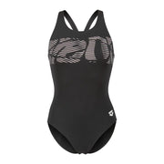 Arena Graphic Swimsuit V Bac Γυναικείο Μαγιό Μαύρο
