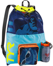 TYR 40L Big Mesh Mummy Backpack Blue/Yellow